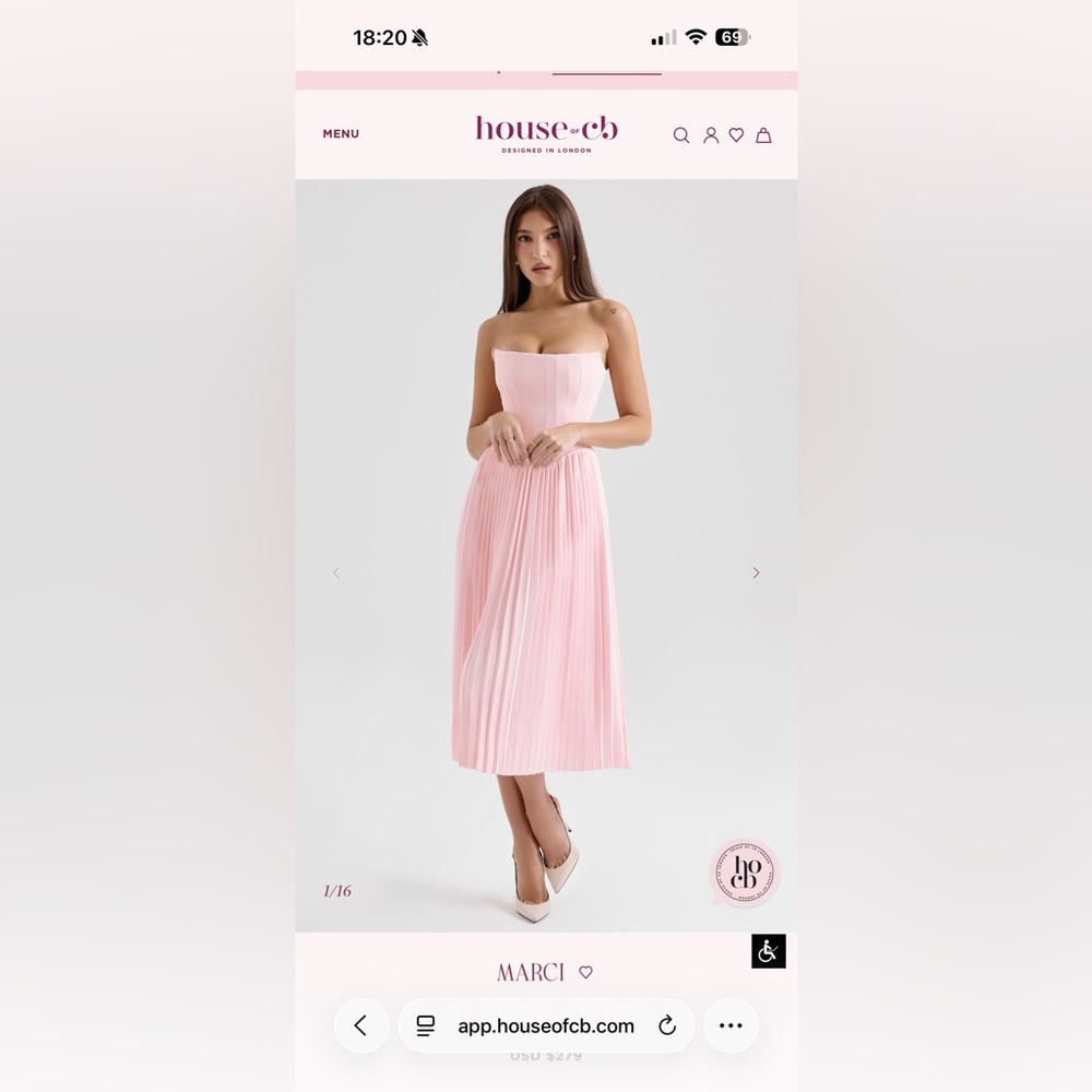 House of CB Marci Strapless Midi Dress